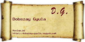 Dobszay Gyula névjegykártya