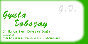 gyula dobszay business card